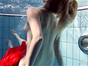steamy ash-blonde Lucie French teenage in the pool