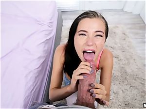phat dick squashes into the tiny cooter fuck hole of Carolina Sweets and extraordinary cum shot