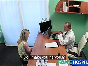 FakeHospital uber-cute light-haired patient gets slit examination